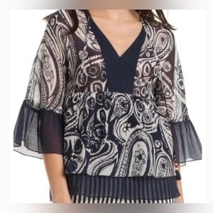Trina Turk Adyn silk blend peasant blouse